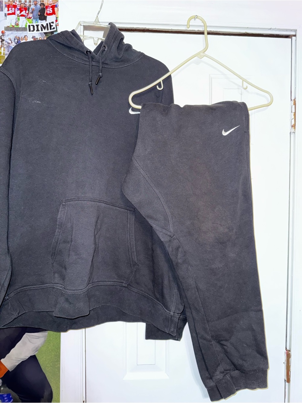 Nike Black Hoodie and Joggers Set with White Swoosh